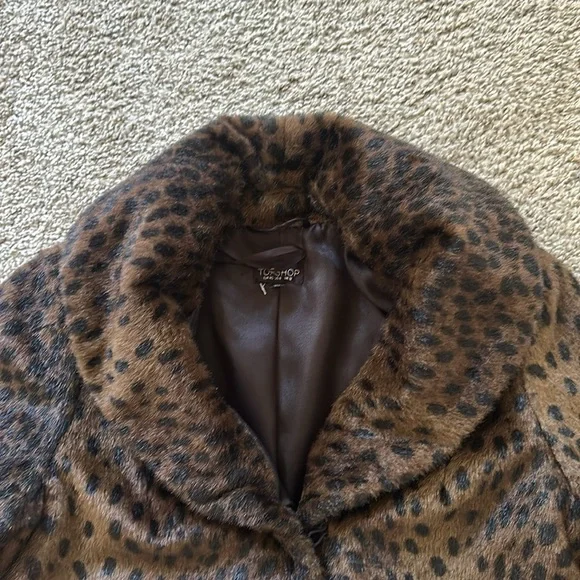 TopShop Faux Leopard Fur Jacket size S/M (4-6) EUC pls see description - Picture 8 of 15